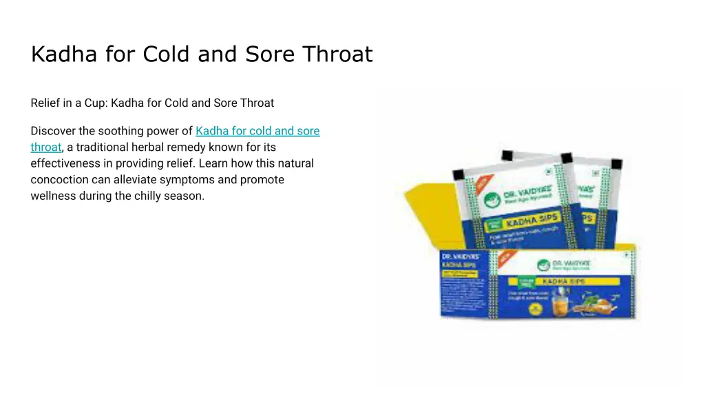 kadha for cold and sore throat