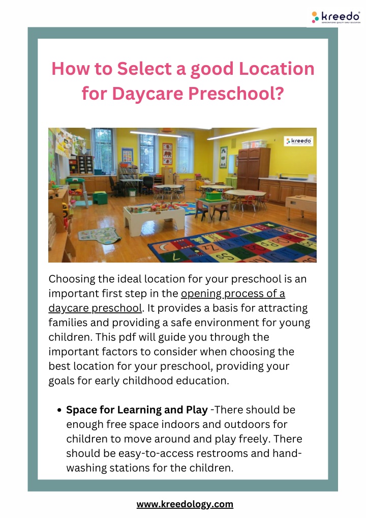 how to select a good location for daycare