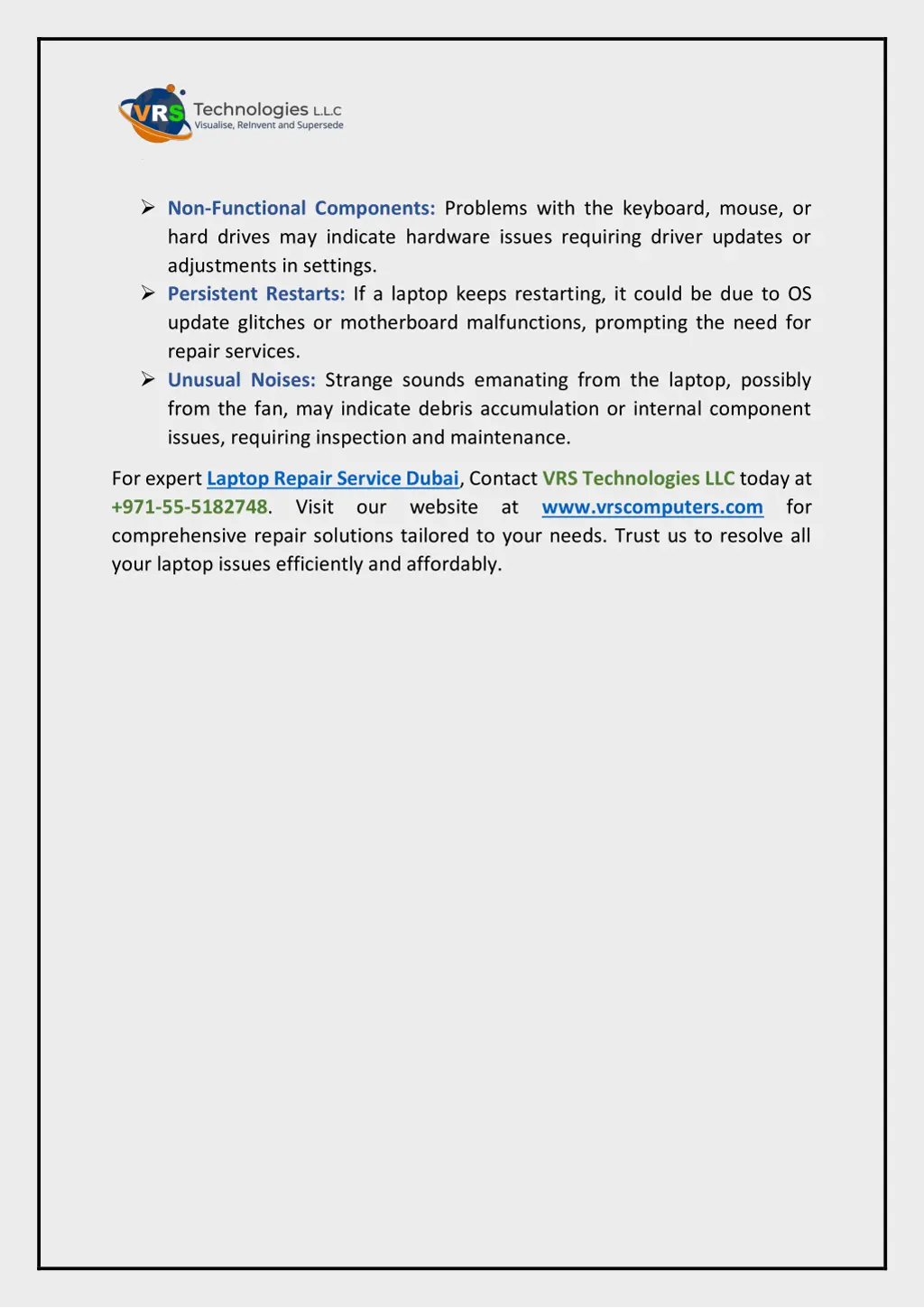 non functional components problems with