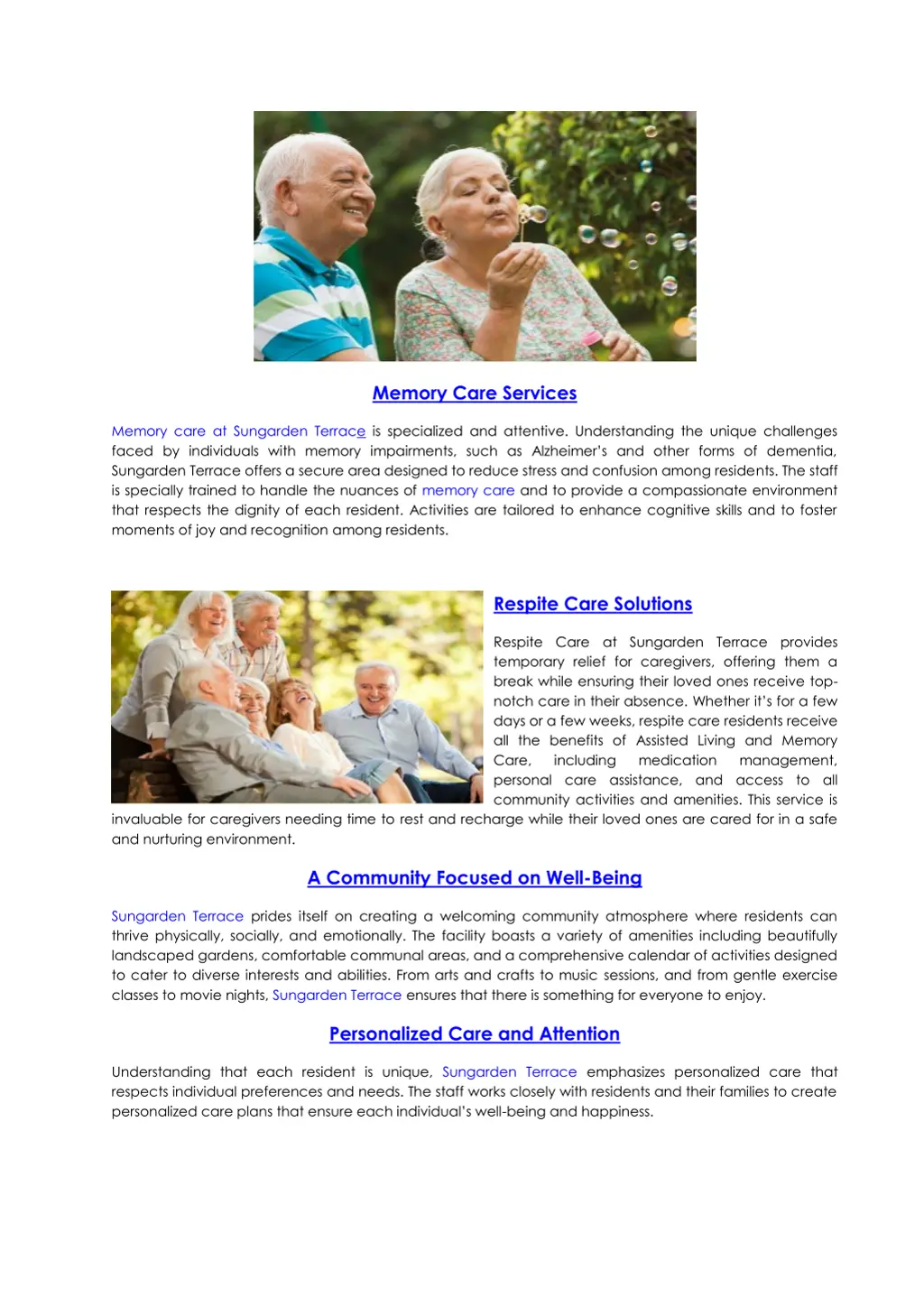 memory care services