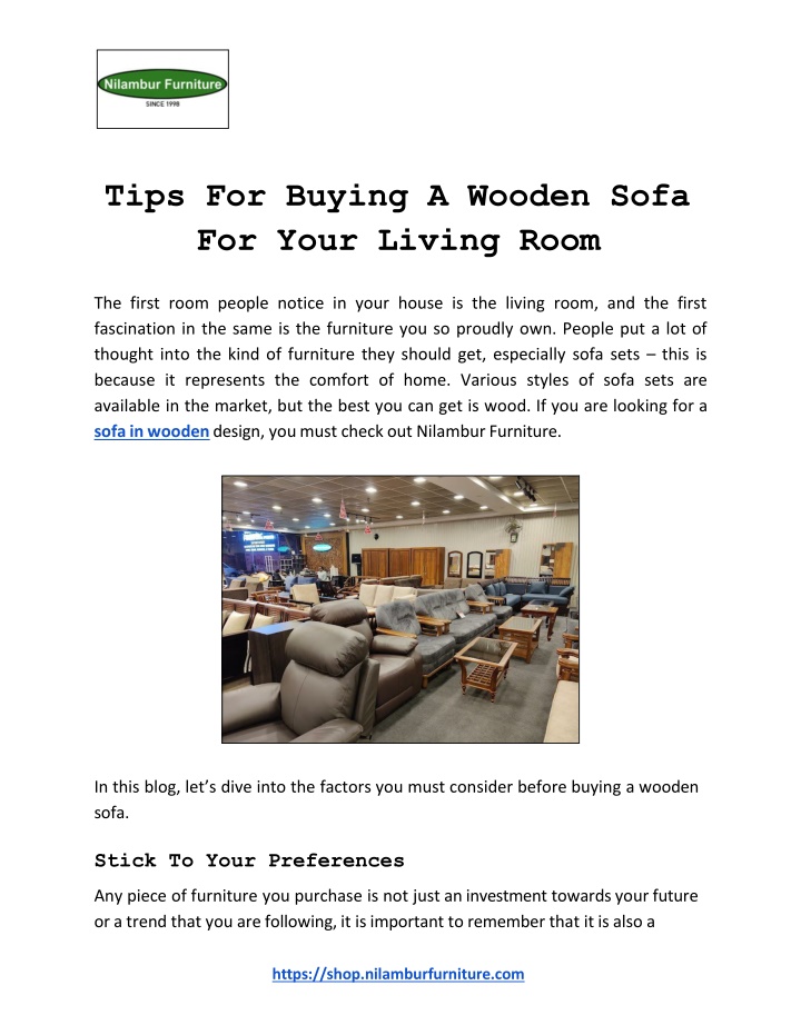 tips for buying a wooden sofa for your living room