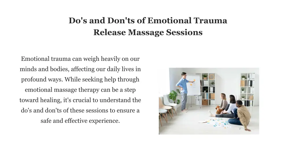 do s and don ts of emotional trauma release