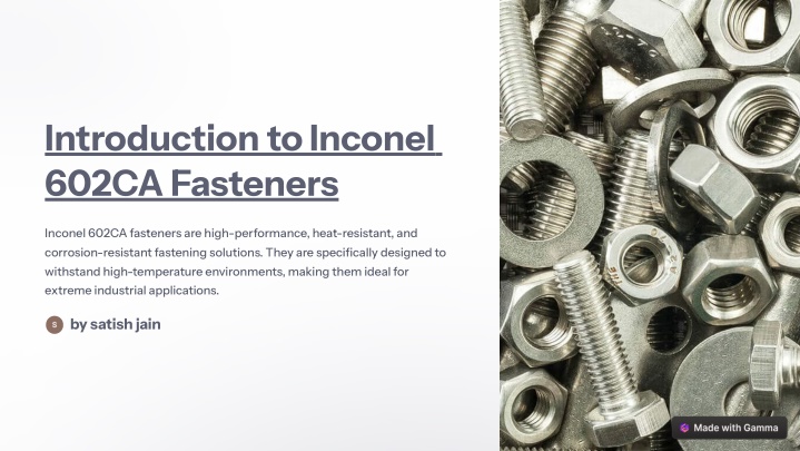 introduction to inconel 602ca fasteners