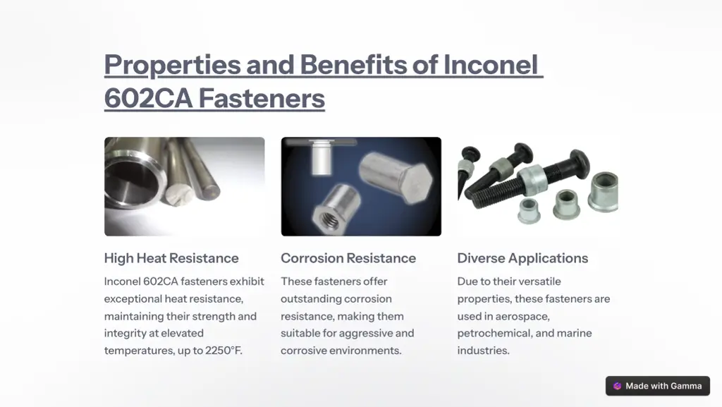 properties and benefits of inconel 602ca fasteners