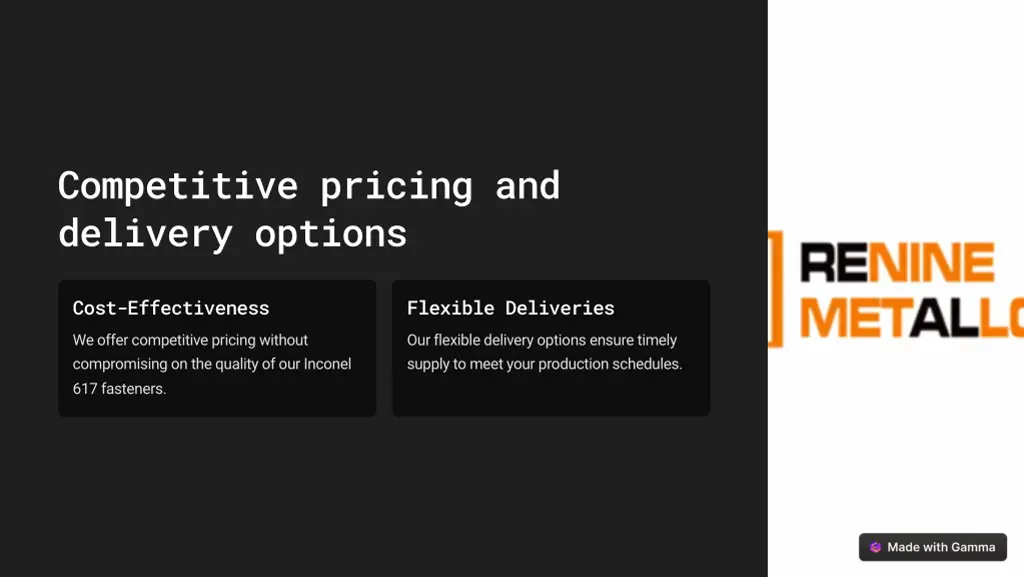 competitive pricing and delivery options