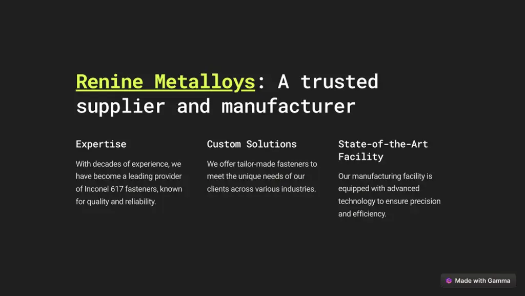 renine metalloys a trusted supplier