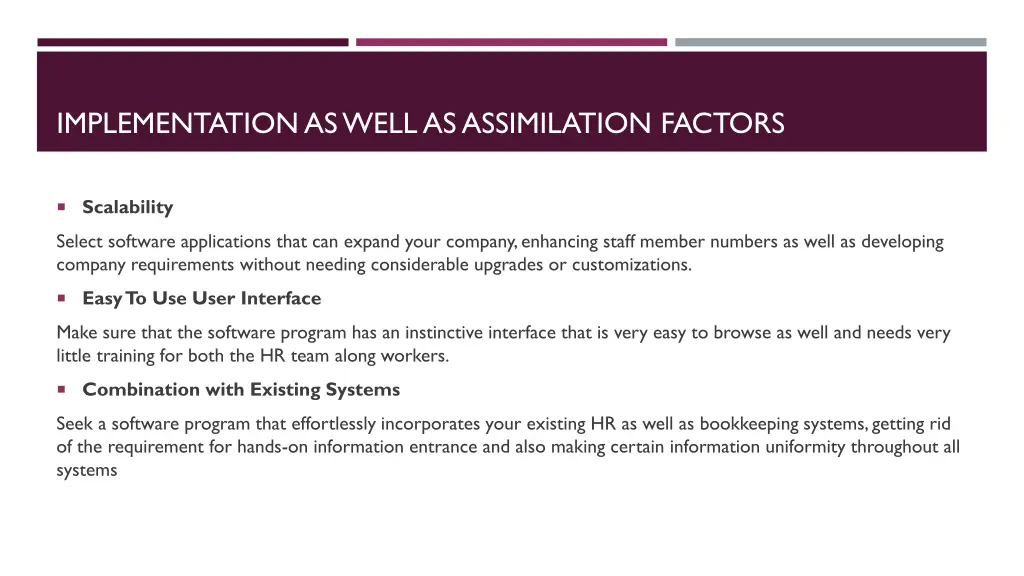 implementation as well as assimilation factors