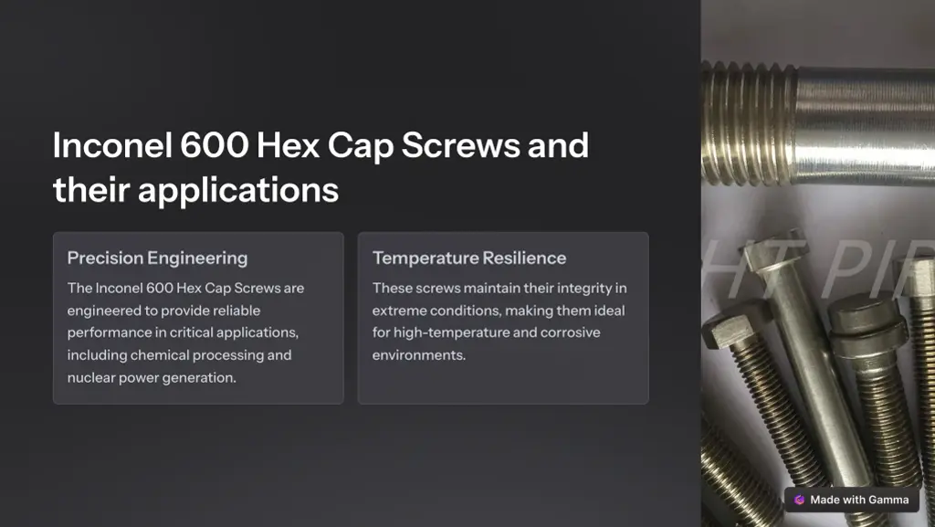 inconel 600 hex cap screws and their applications