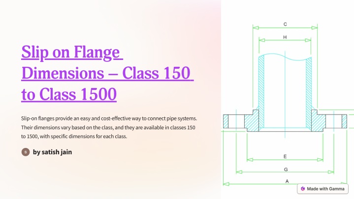 slip on flange dimensions class 150 to class 1500