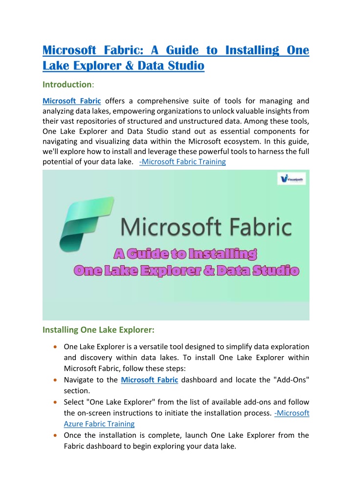 microsoft fabric a guide to installing one lake