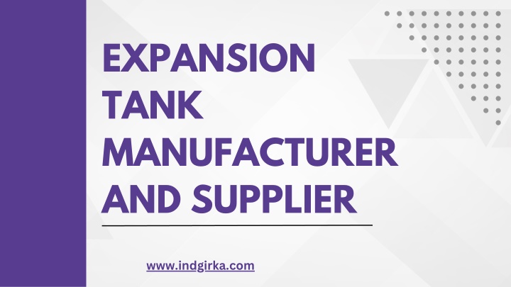 expansion tank manufacturer and supplier