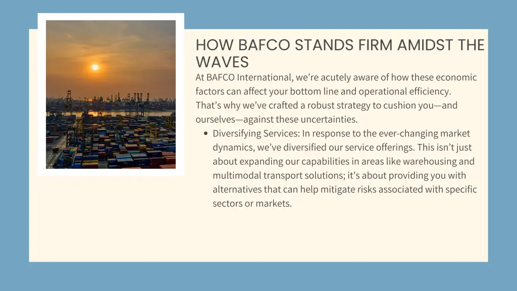 how bafco stands firm amidst the waves at bafco