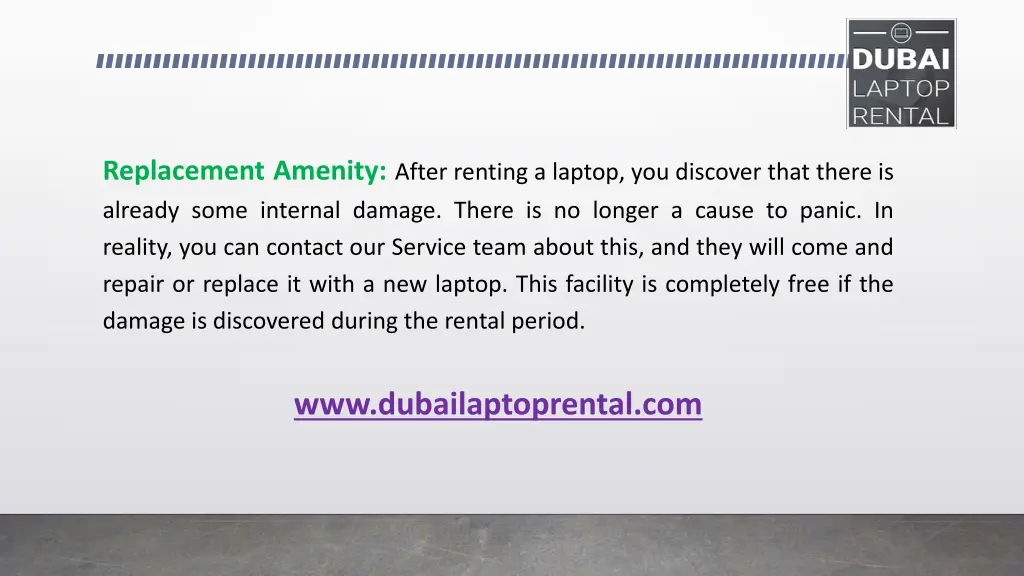 replacement amenity after renting a laptop