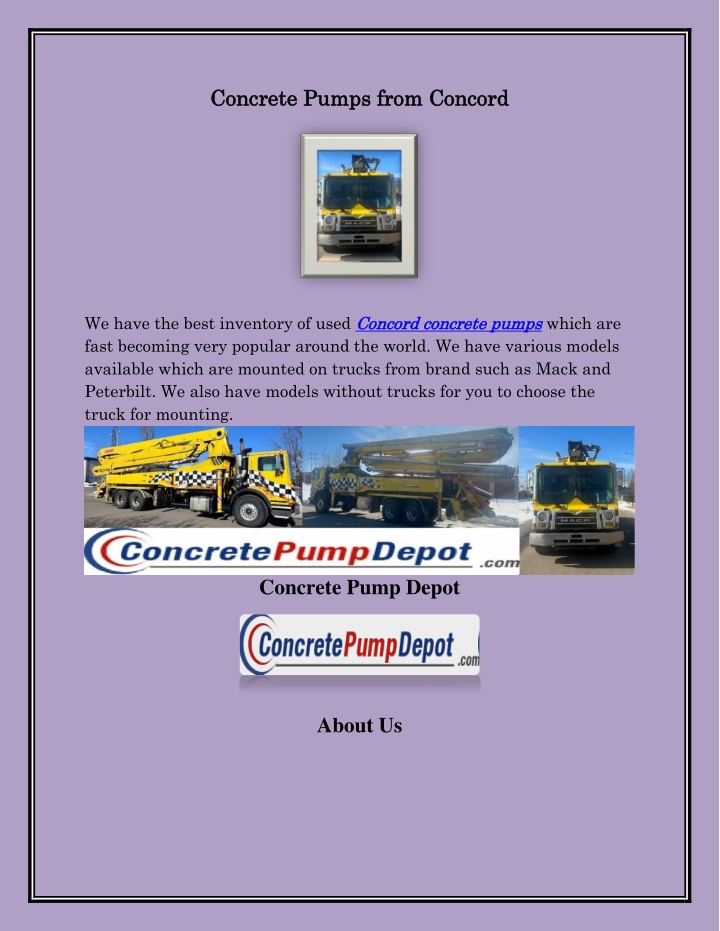 conc concrete pu rete pump