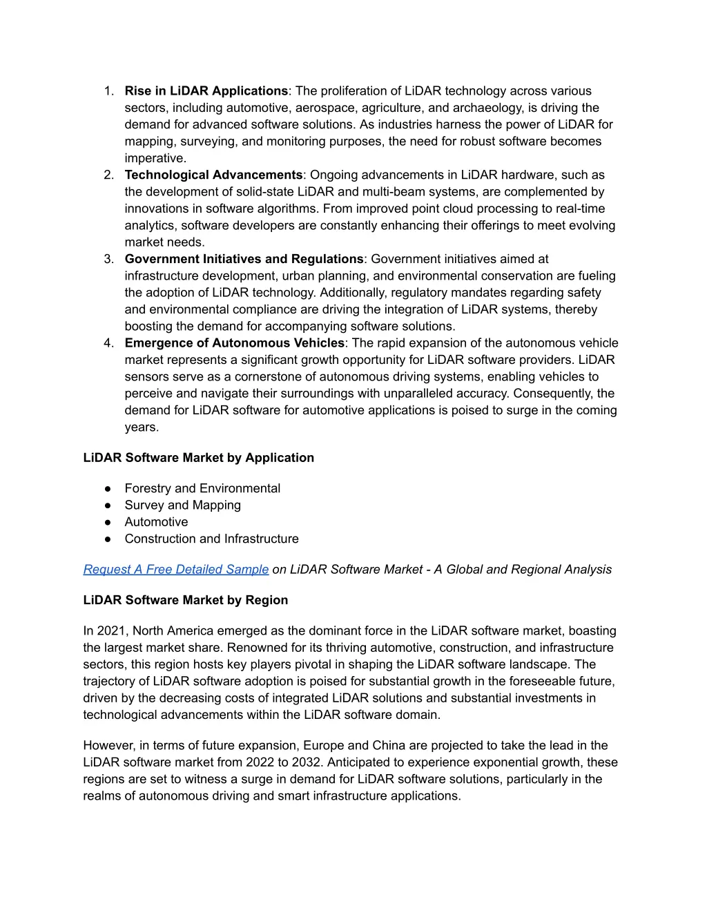 1 rise in lidar applications the proliferation