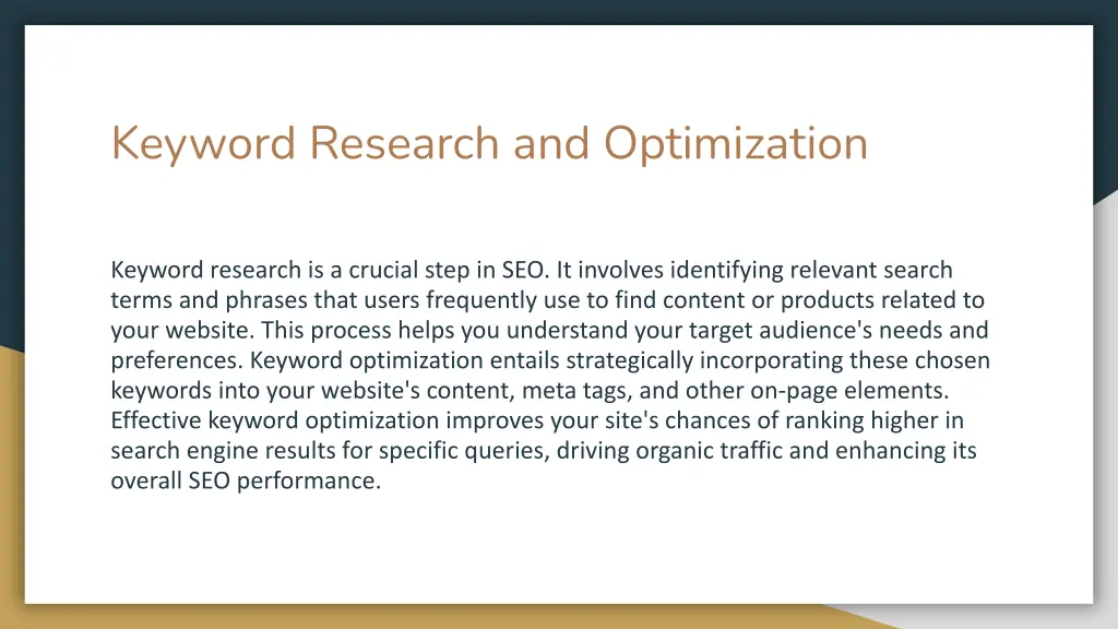 keyword research and optimization