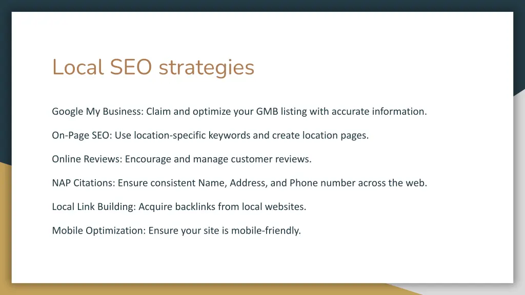 local seo strategies