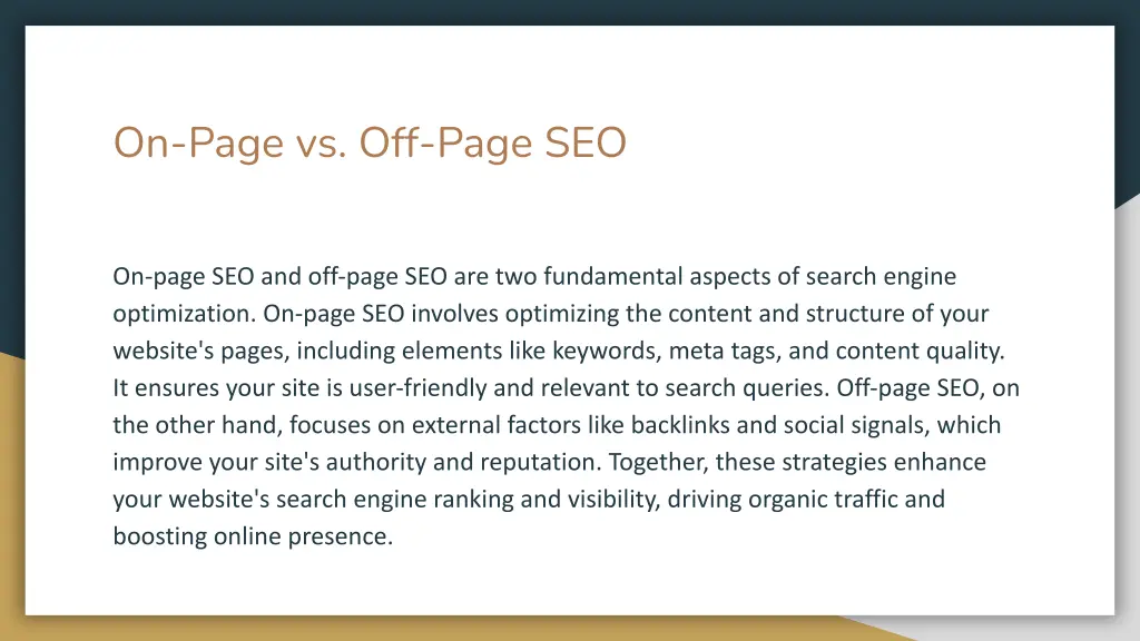 on page vs off page seo