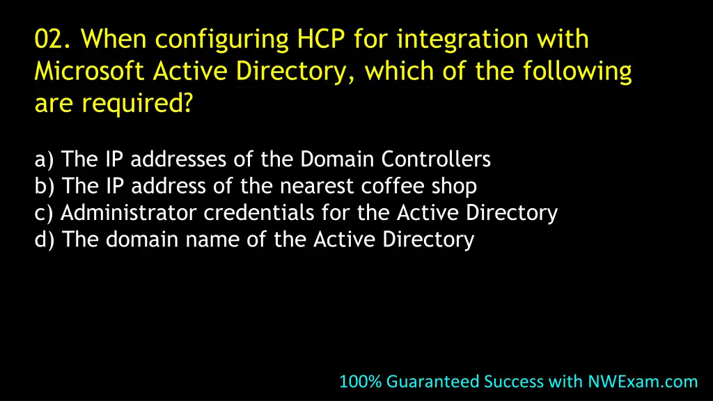 02 when configuring hcp for integration with