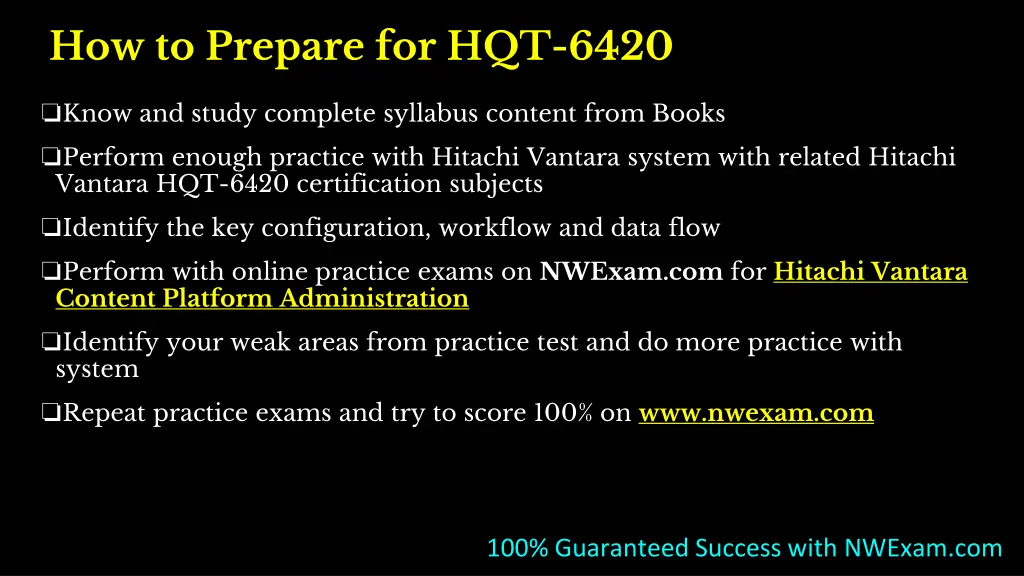 how to prepare for hqt 6420