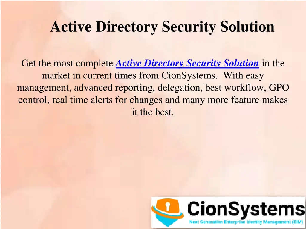 active directory security solution