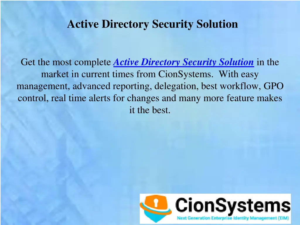 active directory security solution