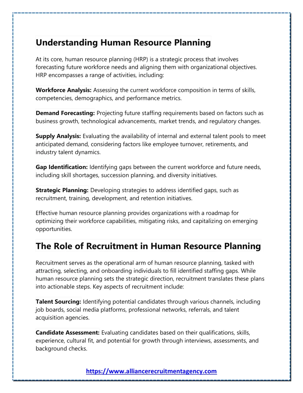 understanding human resource planning