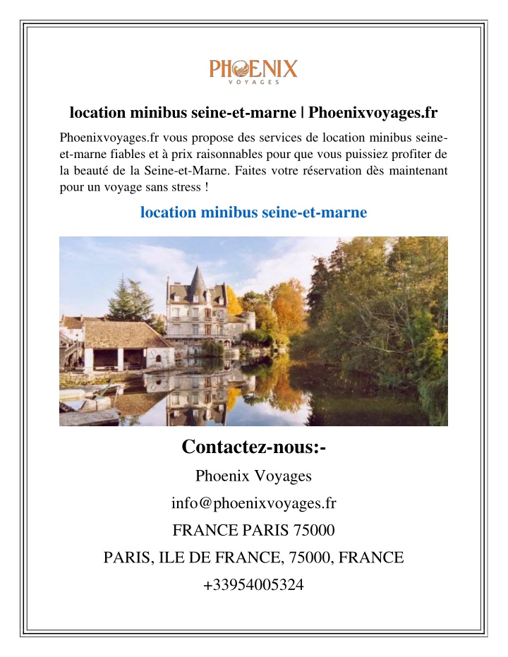 location minibus seine et marne phoenixvoyages fr