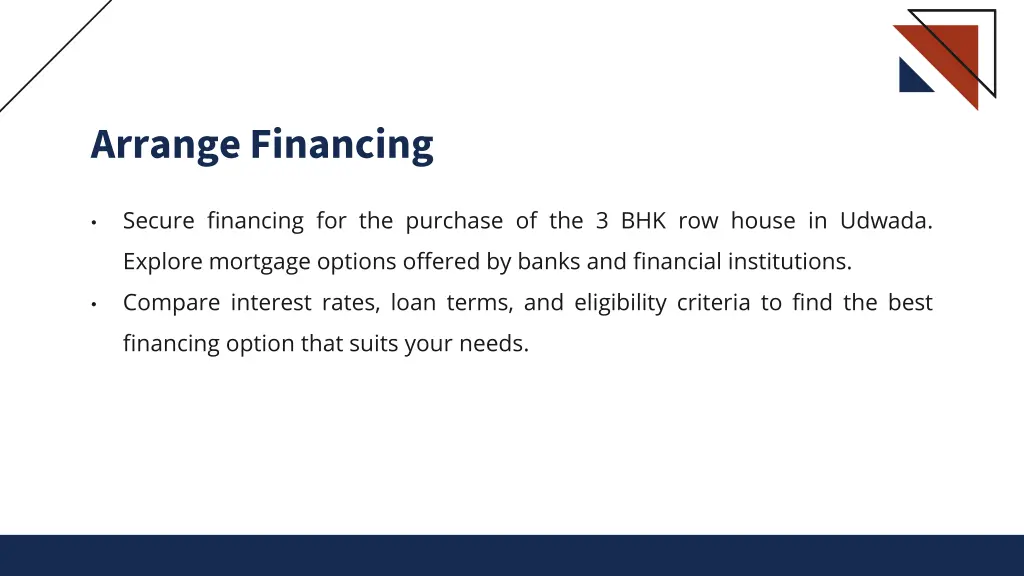 arrange financing