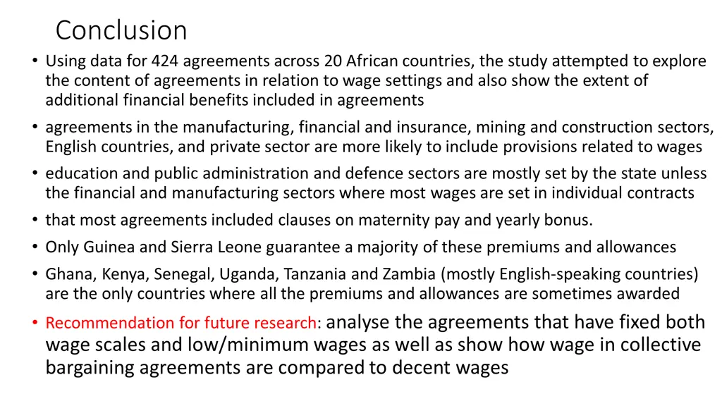 conclusion using data for 424 agreements across