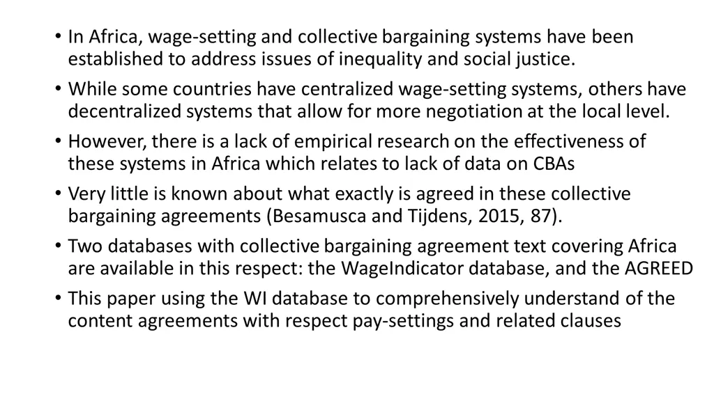 in africa wage setting and collective bargaining