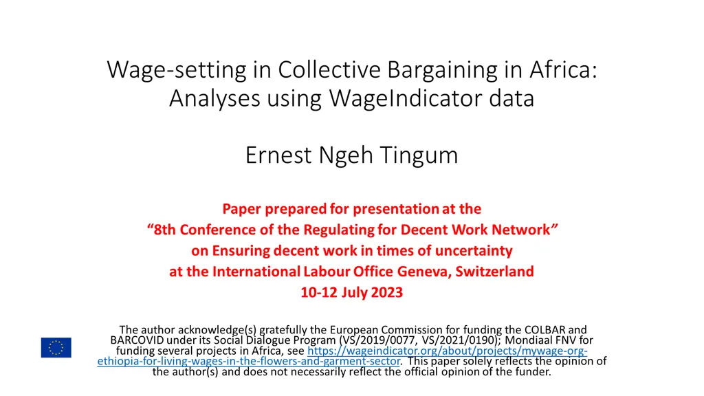 wage setting in collective bargaining in africa