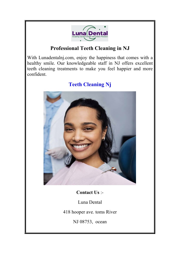 professional teeth cleaning in nj