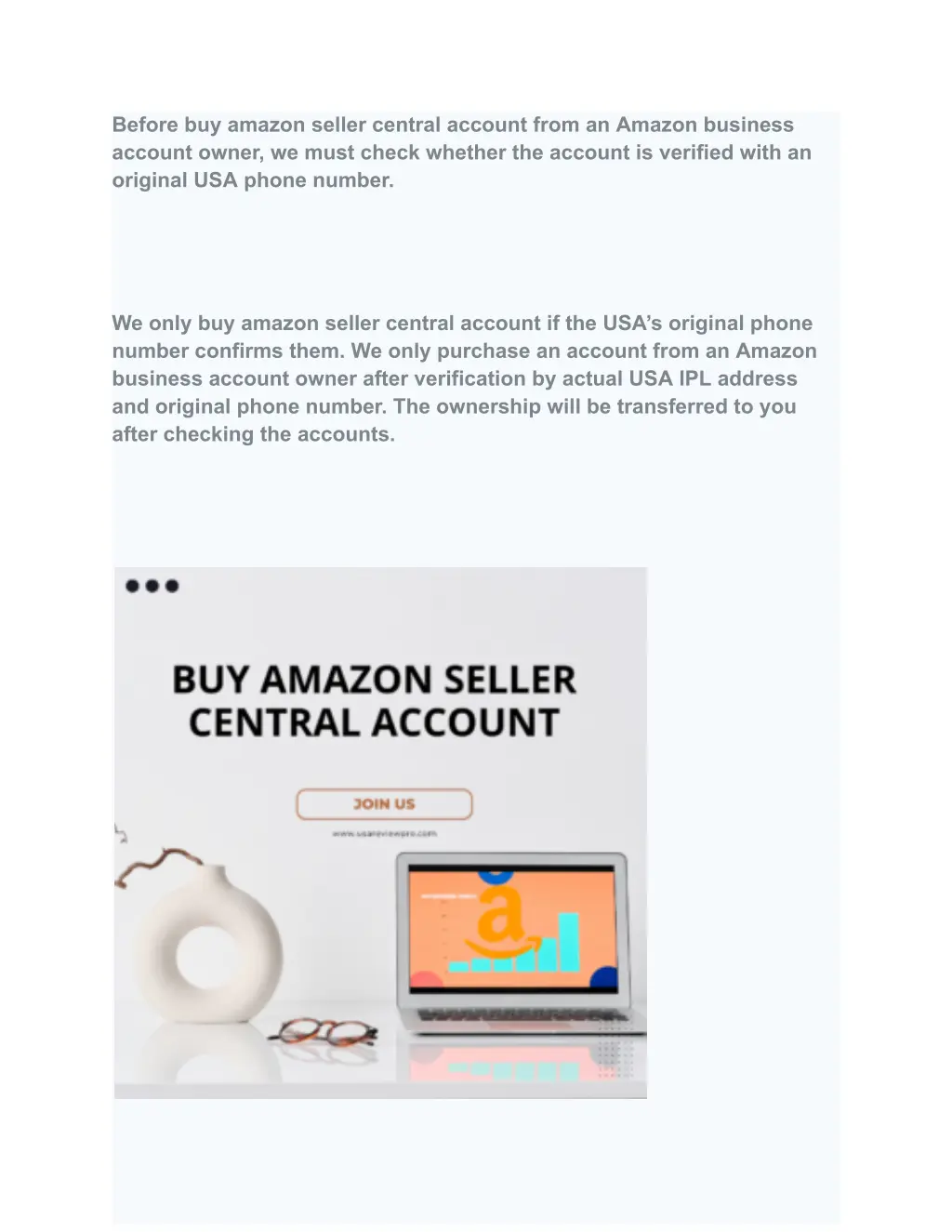 before buy amazon seller central account from