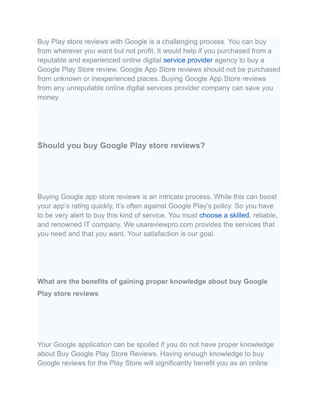 buy play store reviews with google