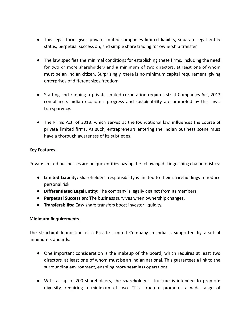 this legal form gives private limited companies