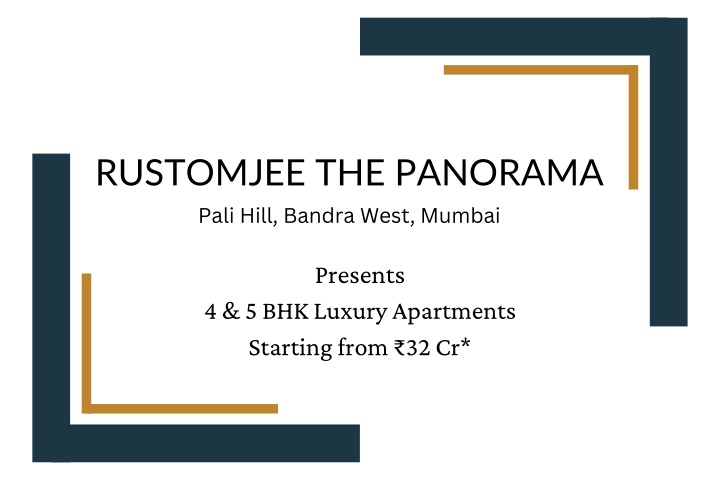 rustomjee the panorama pali hill bandra west