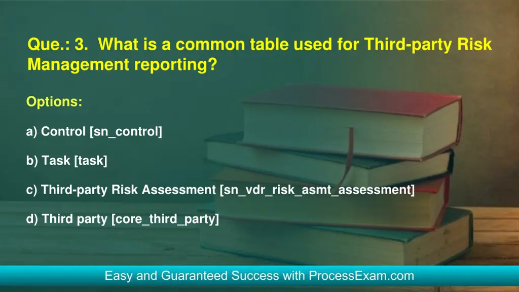 que 3 what is a common table used for third party