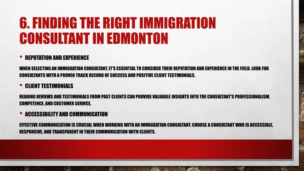 6 finding the right immigration consultant