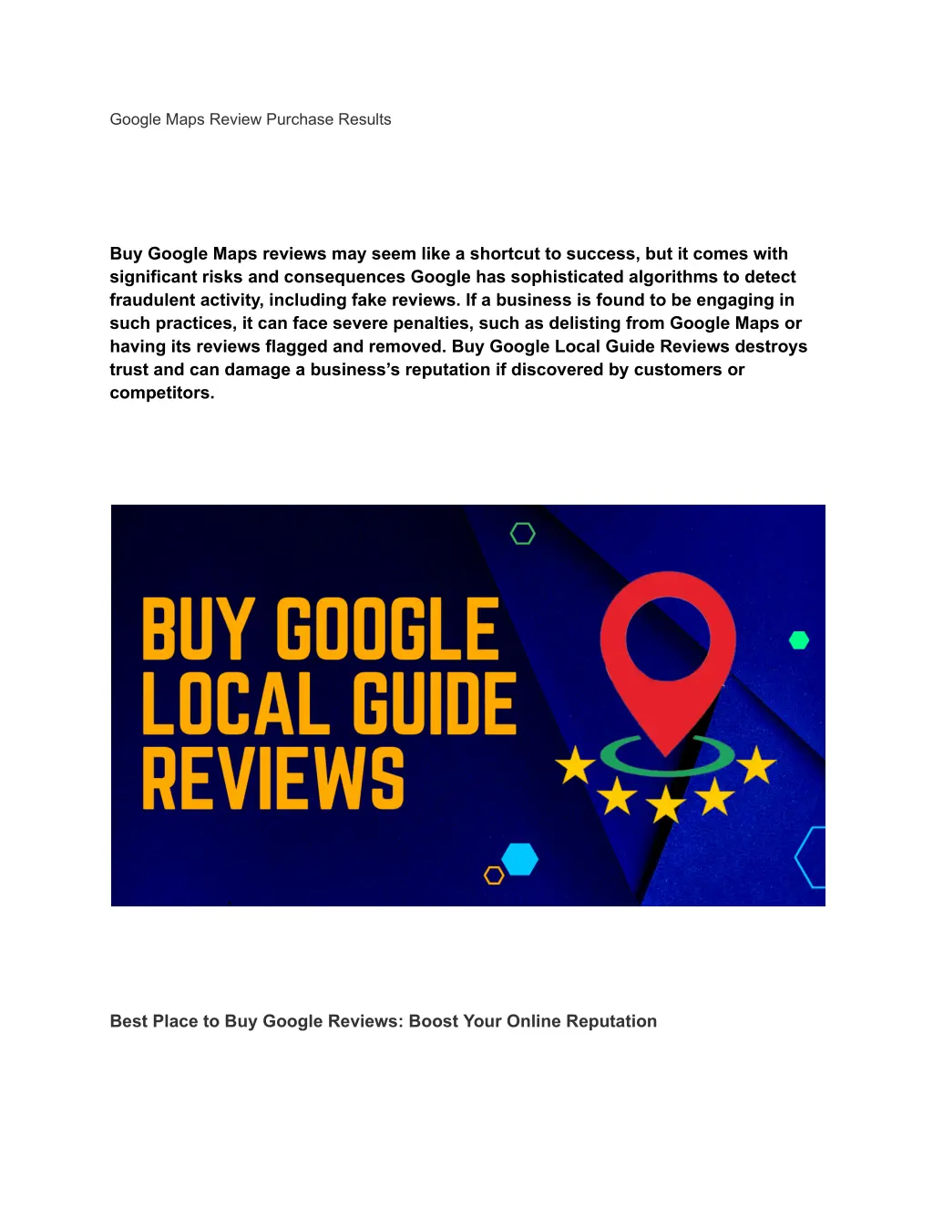 google maps review purchase results