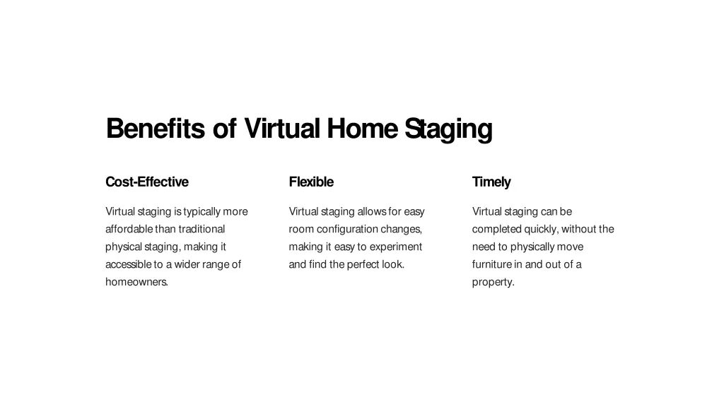 benefits of virtual home staging