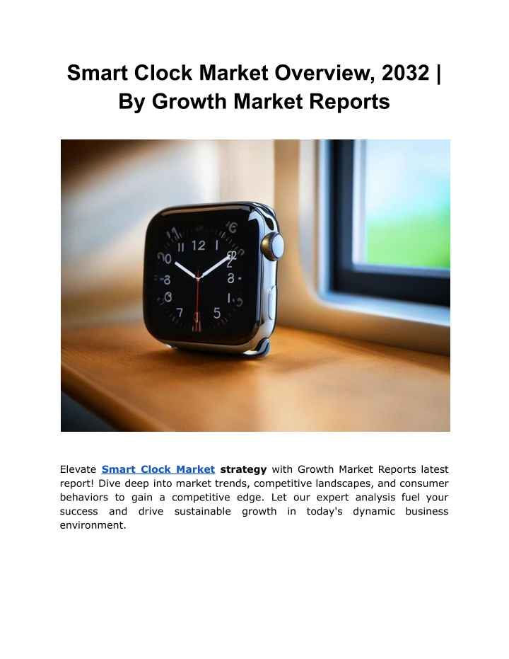 smart clock market overview 2032 by growth market