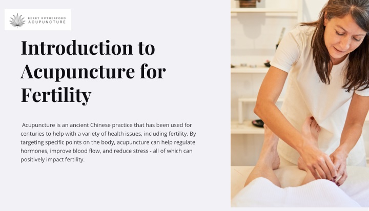 introduction to acupuncture for fertility