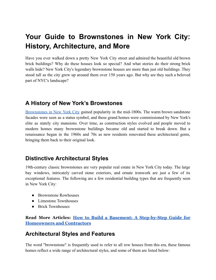 your guide to brownstones in new york city