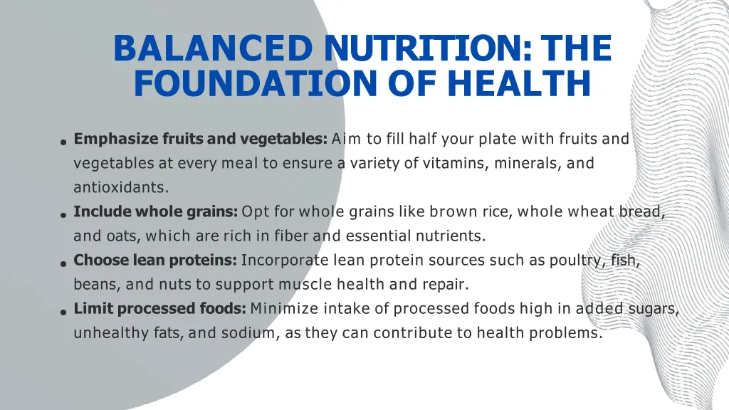 balanced nutrition the foundation of health