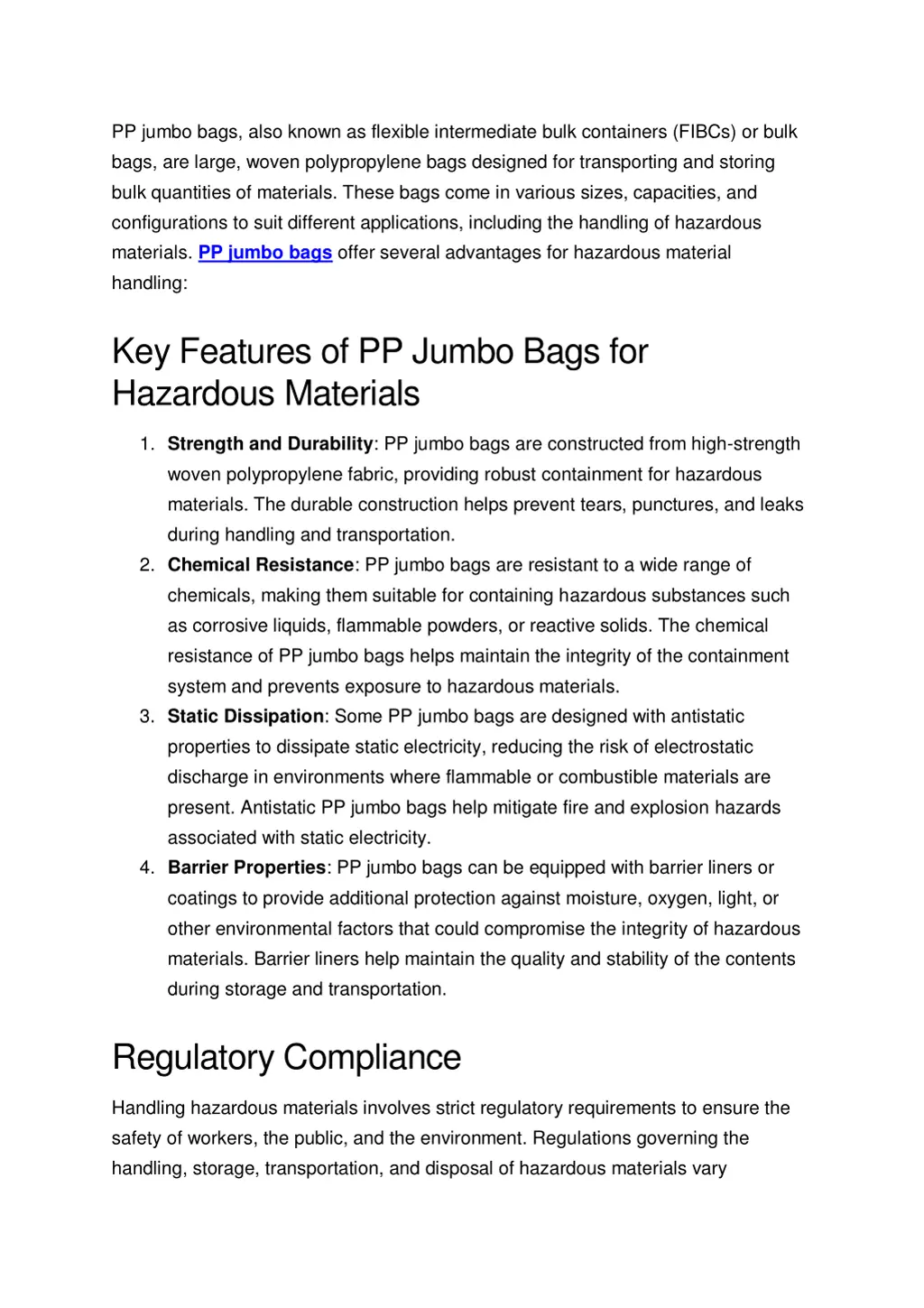 pp jumbo bags also known as flexible intermediate