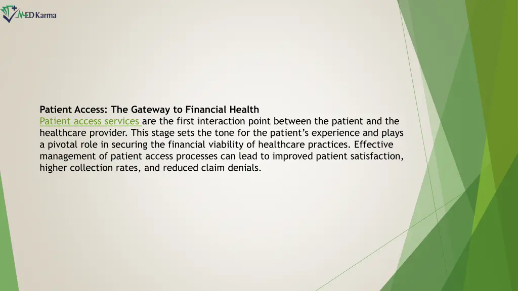 patient access the gateway to financial health