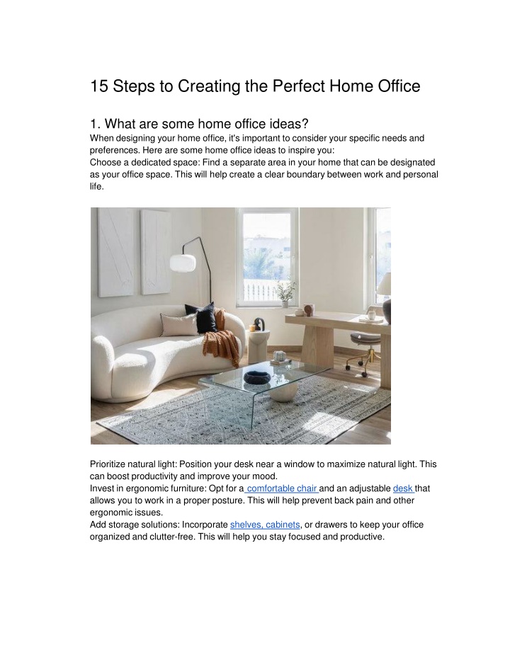 15 steps to creating the perfect home office