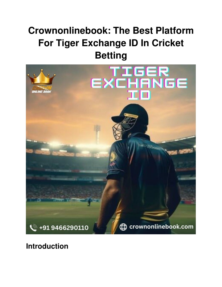 crownonlinebook the best platform for tiger