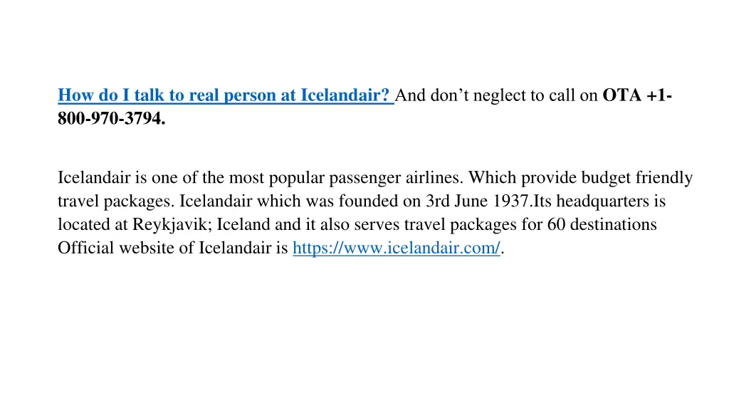 how do i talk to real person at icelandair